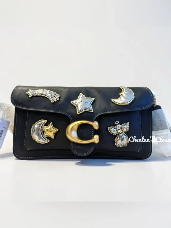 NWT Coach Tabby Shoulder Bag 26 with Pins Black Leather - Picture 4 of 15